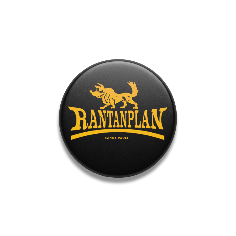 RANTANPLAN 'Lion' Button schwarz/gelb
